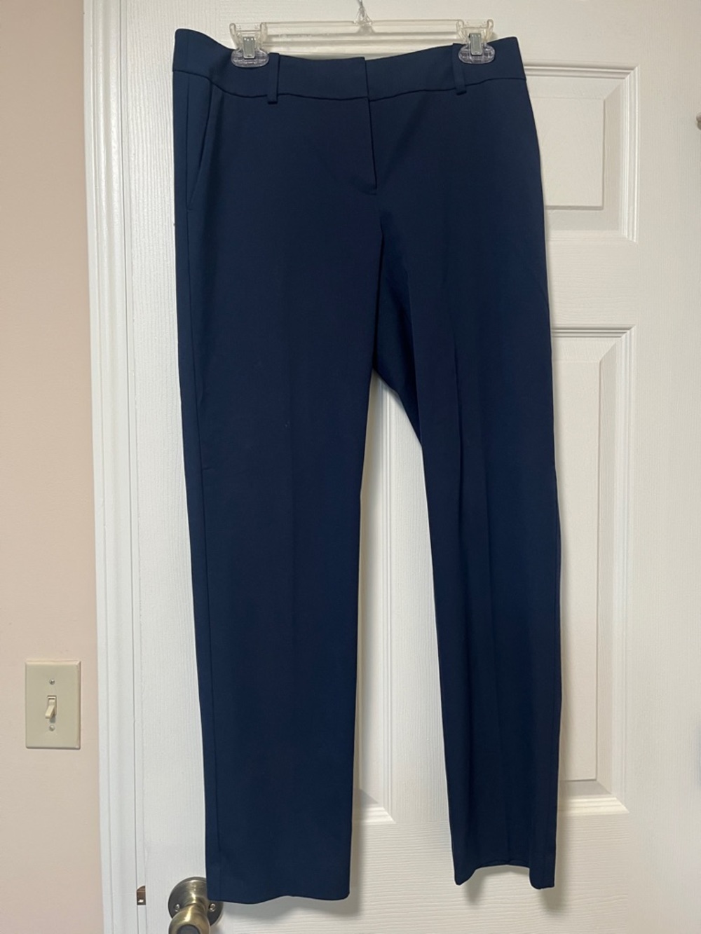 Ann Taylor Factory Navy Straight-Leg Dress Trousers